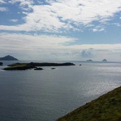 Vista das illhas Skellig a partir da ilha Valentia.